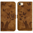 Butterfly Cat Embossing Flip Leather Phone Case, For iPhone SE 2022 / 2020 / 8 / 7, For iPhone 13 Pro Max, For iPhone 13 Pro, For iPhone 13