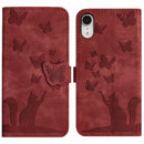 Butterfly Cat Embossing Flip Leather Phone Case, For iPhone XR, For iPhone XS Max, For iPhone 8 Plus / 7 Plus