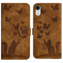 Butterfly Cat Embossing Flip Leather Phone Case, For iPhone XR, For iPhone XS Max, For iPhone 8 Plus / 7 Plus