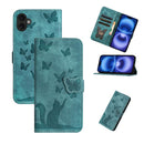 Butterfly Cat Embossing Flip Leather Phone Case, For iPhone 17 Pro Max, For iPhone 17 Pro, For iPhone 17, For iPhone Air