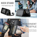 JEEHOOD C22 Series Zipper Wallet Leather Phone Case with Dual Lanyard, For iPhone 16 Pro, For iPhone 16 Plus, For iPhone 16, For iPhone 15 Pro Max