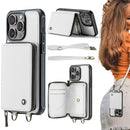 JEEHOOD C22 Series Zipper Wallet Leather Phone Case with Dual Lanyard, For iPhone 16 Pro, For iPhone 16 Plus, For iPhone 16, For iPhone 15 Pro Max