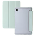 For Samsung Galaxy Tab A9 3-Fold Clear Acrylic Leather Tablet Case