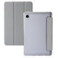 For Samsung Galaxy Tab A9 3-Fold Clear Acrylic Leather Tablet Case