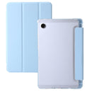 For Samsung Galaxy Tab S10 Ultra 3-Fold Clear Acrylic Leather Tablet Case