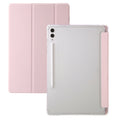 For Samsung Galaxy Tab S10 Ultra 3-Fold Clear Acrylic Leather Tablet Case