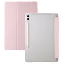 For Samsung Galaxy Tab S10 Ultra 3-Fold Clear Acrylic Leather Tablet Case