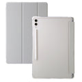 For Samsung Galaxy Tab S10 Ultra 3-Fold Clear Acrylic Leather Tablet Case