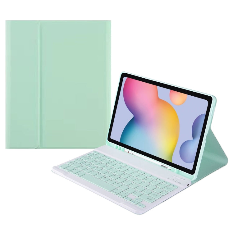 Square Cap Bluetooth Keyboard Leather Case with Pen Slot For Samsung Galaxy Tab S9 FE+