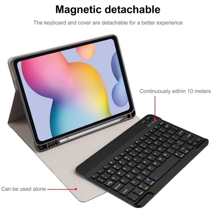 Square Cap Bluetooth Keyboard Leather Case with Pen Slot For Samsung Galaxy Tab S9 FE+