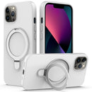 For iPhone 12 Pro Liquid Silicone MagSafe Magnetic Phone Case with Ring Holder