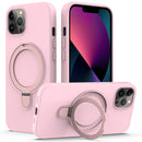 For iPhone 12 Pro Liquid Silicone MagSafe Magnetic Phone Case with Ring Holder