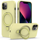 For iPhone 12 Pro Liquid Silicone MagSafe Magnetic Phone Case with Ring Holder