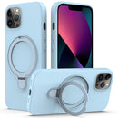 For iPhone 12 Pro Liquid Silicone MagSafe Magnetic Phone Case with Ring Holder