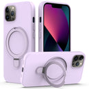 For iPhone 12 Pro Liquid Silicone MagSafe Magnetic Phone Case with Ring Holder