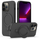 For iPhone 13 Pro Liquid Silicone MagSafe Magnetic Phone Case with Ring Holder