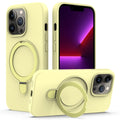 For iPhone 14 Pro Liquid Silicone MagSafe Magnetic Phone Case with Ring Holder