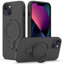 For iPhone 14 Pro Max Liquid Silicone MagSafe Magnetic Phone Case with Ring Holder