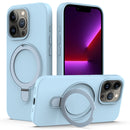 For iPhone 16 Pro Max Liquid Silicone MagSafe Magnetic Phone Case with Ring Holder