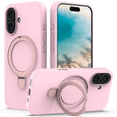 For iPhone 12 Pro Liquid Silicone MagSafe Magnetic Phone Case with Ring Holder