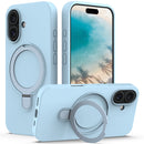For iPhone 15 Liquid Silicone MagSafe Magnetic Phone Case with Ring Holder