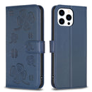 Four-leaf Embossed Leather Phone Case, For iPhone 15 Pro Max, For iPhone 15 Pro, For iPhone 15 Plus, For iPhone 15