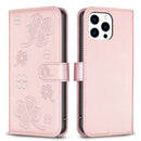Four-leaf Embossed Leather Phone Case, For iPhone 15 Pro Max, For iPhone 15 Pro, For iPhone 15 Plus, For iPhone 15