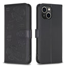 Four-leaf Embossed Leather Phone Case, For iPhone 15 Pro Max, For iPhone 15 Pro, For iPhone 15 Plus, For iPhone 15