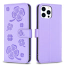 Four-leaf Embossed Leather Phone Case, For iPhone 7 / 8 / SE 2022, For iPhone 13 Pro Max, For iPhone 13 Pro, For iPhone 13