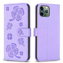 Four-leaf Embossed Leather Phone Case, For iPhone 12 / 12 Pro, For iPhone 12 Pro Max, For iPhone 11 Pro Max, For iPhone 11
