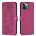 Four-leaf Embossed Leather Phone Case, For iPhone 11 Pro, For iPhone X / XS, For iPhone XR, For iPhone XS Max