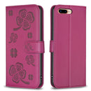 Four-leaf Embossed Leather Phone Case, For iPhone 7 Plus / 8 Plus