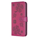 Four-leaf Embossed Leather Phone Case, For iPhone 16 Pro Max, For iPhone 16 Pro, For iPhone 16 Plus, For iPhone 16