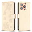 Four-leaf Embossed Leather Phone Case, For iPhone 16 Pro Max, For iPhone 16 Pro, For iPhone 16 Plus, For iPhone 16