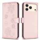 Four-leaf Embossed Leather Phone Case, For iPhone 18 Pro/17 Pro, For iPhone 18 Pro Max/17 Pro Max, For iPhone 17, For iPhone 17 Air