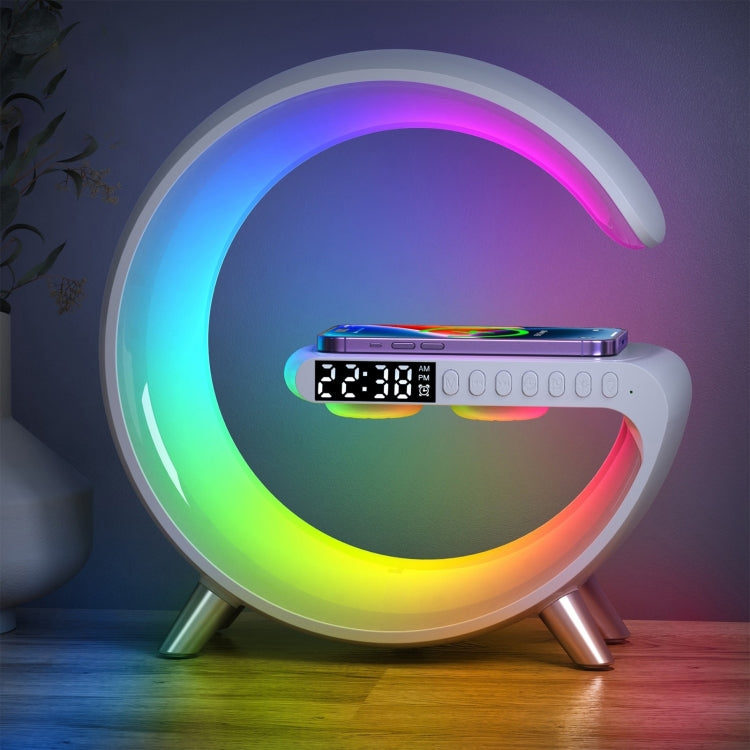 Smart Bluetooth Speaker with Wireless Charger & Alarm Clock & Ambient Light