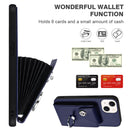 Organ Card Bag Ring Holder PU Phone Case with Lanyard, For iPhone 14 Plus, For iPhone 14, For iPhone 14 Pro, For iPhone 14 Pro Max