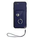 Organ Card Bag Ring Holder PU Phone Case with Lanyard, For iPhone SE 2022/SE 2020/6/7/8, For iPhone 13 Pro Max, For iPhone 13 Pro, For iPhone 13