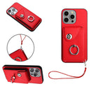 Organ Card Bag Ring Holder PU Phone Case with Lanyard, For iPhone SE 2022/SE 2020/6/7/8, For iPhone 13 Pro Max, For iPhone 13 Pro, For iPhone 13