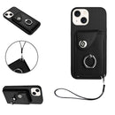 Organ Card Bag Ring Holder PU Phone Case with Lanyard, For iPhone 13 mini, For iPhone 12, For iPhone 12 Pro Max, For iPhone 12 Pro