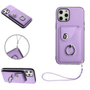 Organ Card Bag Ring Holder PU Phone Case with Lanyard, For iPhone 13 mini, For iPhone 12, For iPhone 12 Pro Max, For iPhone 12 Pro