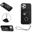 Organ Card Bag Ring Holder PU Phone Case with Lanyard, For iPhone 12 mini, For iPhone 11 Pro Max, For iPhone 11, For iPhone 11 Pro