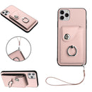 Organ Card Bag Ring Holder PU Phone Case with Lanyard, For iPhone 12 mini, For iPhone 11 Pro Max, For iPhone 11, For iPhone 11 Pro