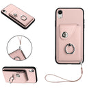 Organ Card Bag Ring Holder PU Phone Case with Lanyard, For iPhone XS / X, For iPhone XR, For iPhone XS Max, For iPhone 8 Plus / 7 Plus