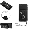Organ Card Bag Ring Holder PU Phone Case with Lanyard, For iPhone XS / X, For iPhone XR, For iPhone XS Max, For iPhone 8 Plus / 7 Plus