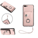 Organ Card Bag Ring Holder PU Phone Case with Lanyard, For iPhone XS / X, For iPhone XR, For iPhone XS Max, For iPhone 8 Plus / 7 Plus