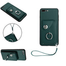 Organ Card Bag Ring Holder PU Phone Case with Lanyard, For iPhone XS / X, For iPhone XR, For iPhone XS Max, For iPhone 8 Plus / 7 Plus