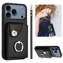 Organ Card Bag Ring Holder PU Phone Case with Lanyard, For iPhone 17 Pro Max, For iPhone 17 Pro, For iPhone 17, For iPhone Air