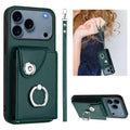 Organ Card Bag Ring Holder PU Phone Case with Lanyard, For iPhone 17 Pro Max, For iPhone 17 Pro, For iPhone 17, For iPhone Air