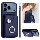 Organ Card Bag Ring Holder PU Phone Case with Lanyard, For iPhone 17 Pro Max, For iPhone 17 Pro, For iPhone 17, For iPhone Air